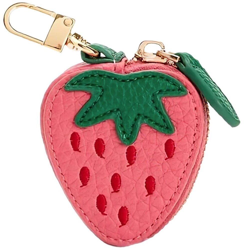 Strawberry bag charm coin purse